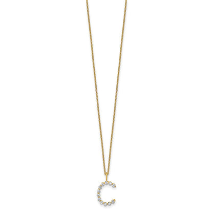 True Origin Lab Grown Diamond VS+ F+ Complete Alphabet C Pendant Necklace