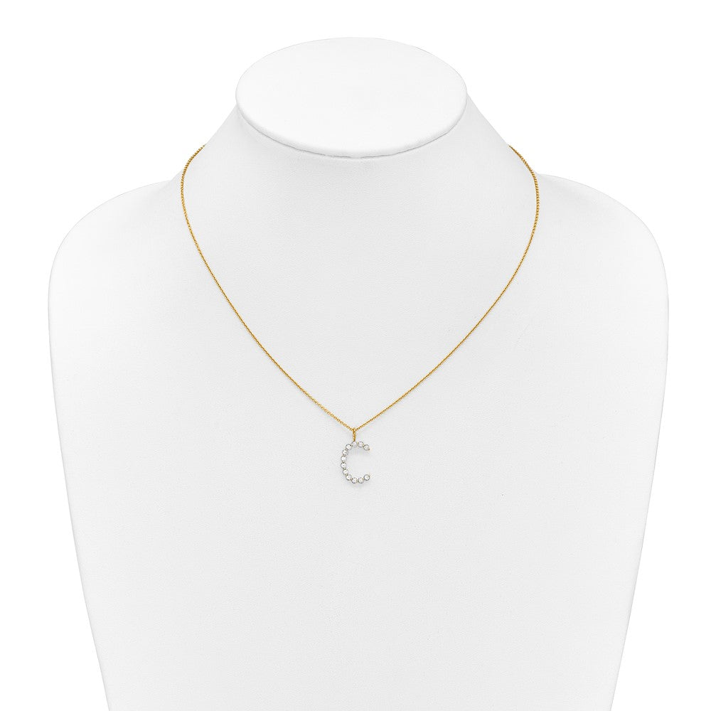 True Origin Lab Grown Diamond VS+ F+ Complete Alphabet C Pendant Necklace