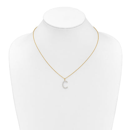 True Origin Lab Grown Diamond VS+ F+ Complete Alphabet C Pendant Necklace