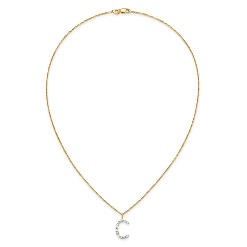 True Origin Lab Grown Diamond VS+ F+ Complete Alphabet C Pendant Necklace