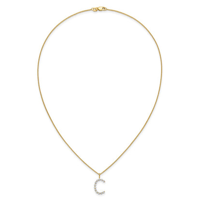 True Origin Lab Grown Diamond VS+ F+ Complete Alphabet C Pendant Necklace