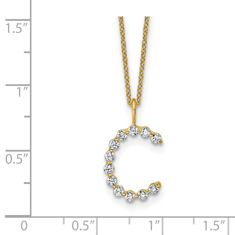 True Origin Lab Grown Diamond VS+ F+ Complete Alphabet C Pendant Necklace