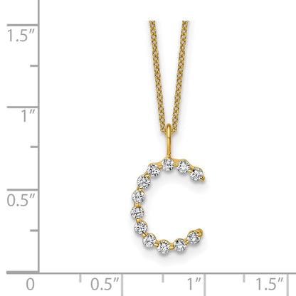 True Origin Lab Grown Diamond VS+ F+ Complete Alphabet C Pendant Necklace