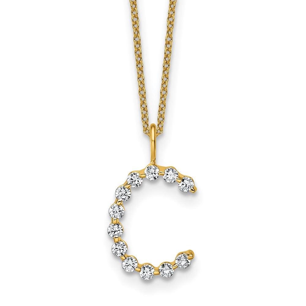 True Origin Lab Grown Diamond VS+ F+ Complete Alphabet C Pendant Necklace