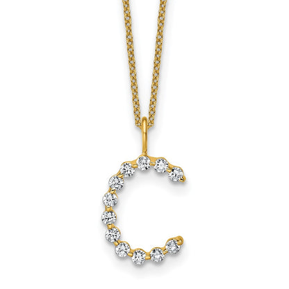 True Origin Lab Grown Diamond VS+ F+ Complete Alphabet C Pendant Necklace
