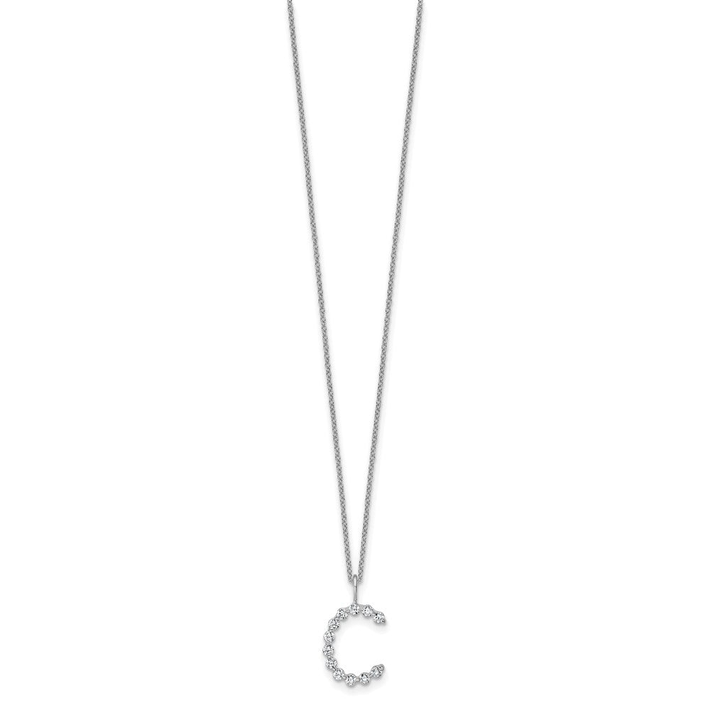 True Origin Lab Grown Diamond VS+ F+ Complete Alphabet C Pendant Necklace