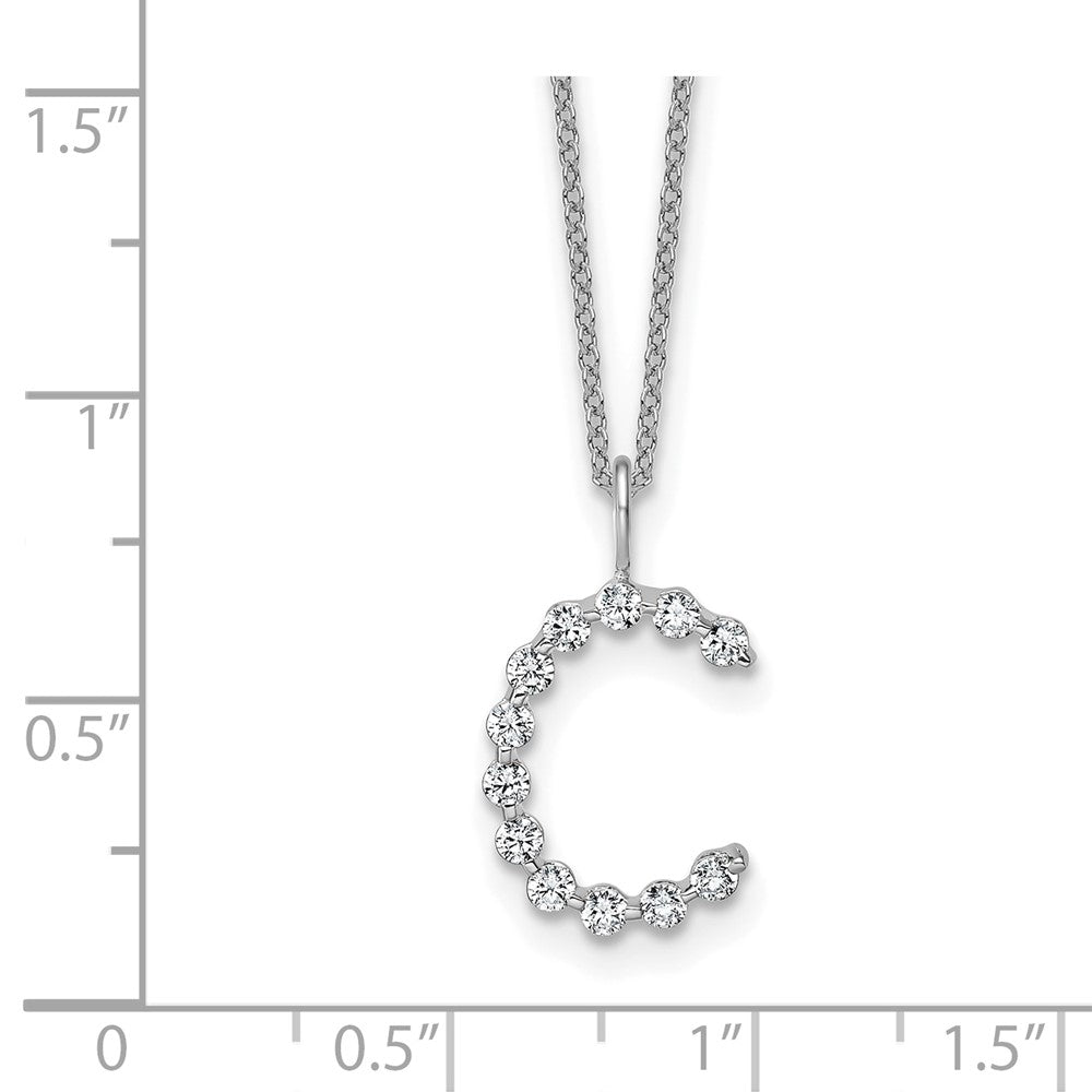 True Origin Lab Grown Diamond VS+ F+ Complete Alphabet C Pendant Necklace