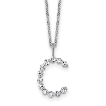 True Origin Lab Grown Diamond VS+ F+ Complete Alphabet C Pendant Necklace