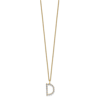 True Origin Lab Grown Diamond VS+ F+ Complete Alphabet D Pendant Necklace