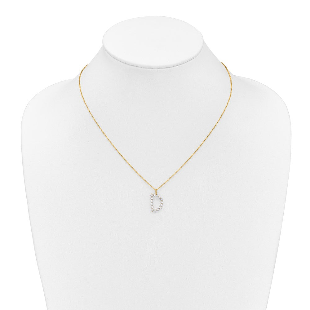 True Origin Lab Grown Diamond VS+ F+ Complete Alphabet D Pendant Necklace