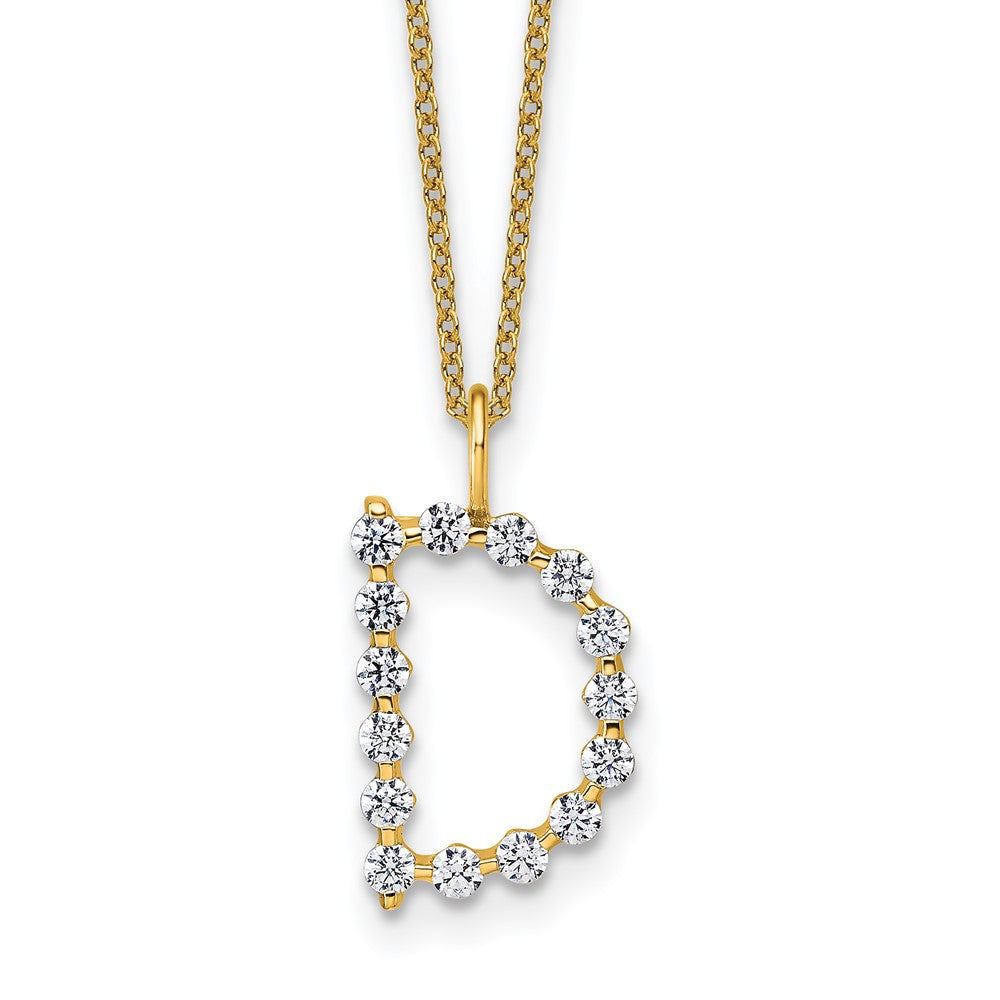 True Origin Lab Grown Diamond VS+ F+ Complete Alphabet D Pendant Necklace