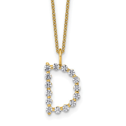 True Origin Lab Grown Diamond VS+ F+ Complete Alphabet D Pendant Necklace