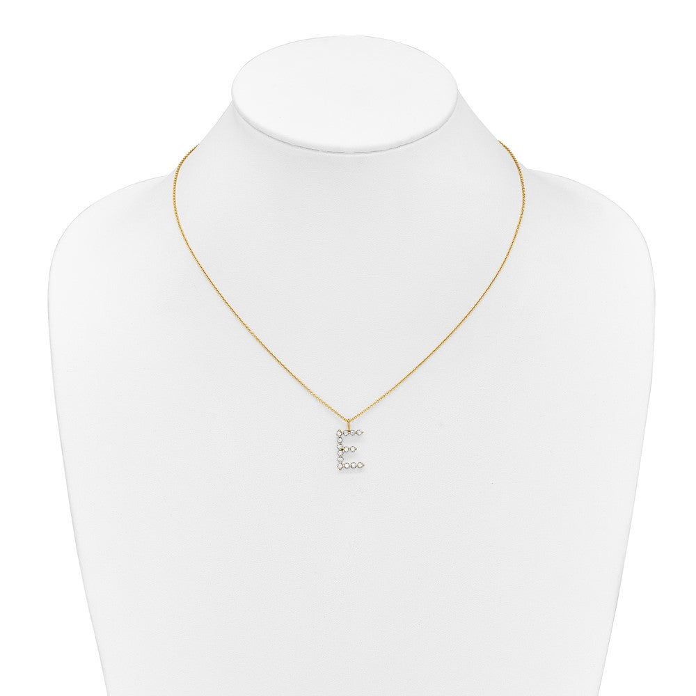 True Origin Lab Grown Diamond VS+ F+ Complete Alphabet E Pendant Necklace