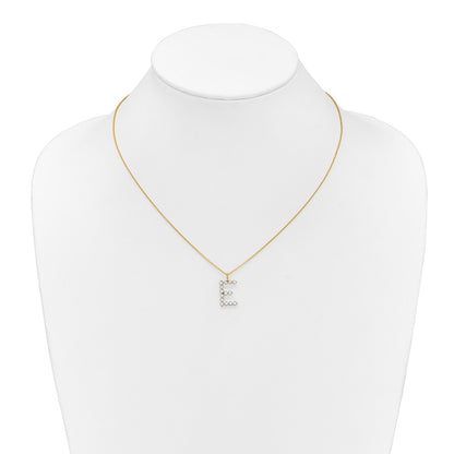 True Origin Lab Grown Diamond VS+ F+ Complete Alphabet E Pendant Necklace