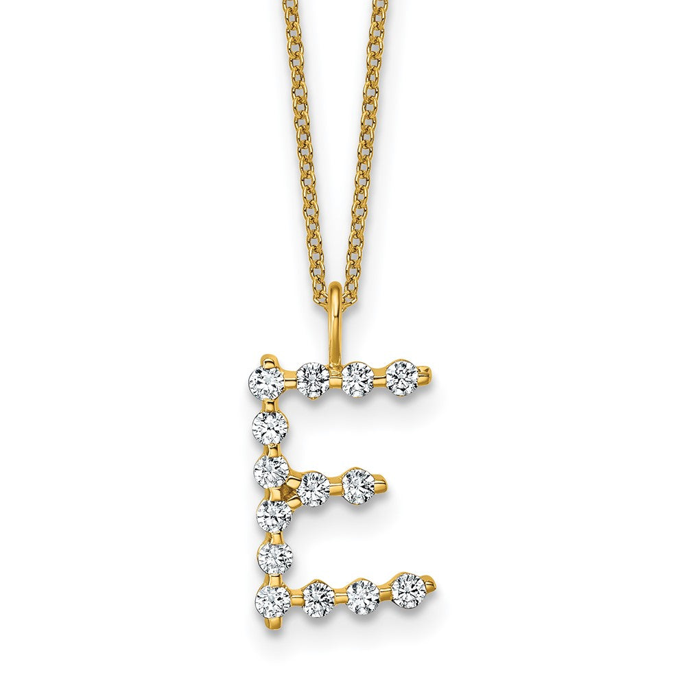 True Origin Lab Grown Diamond VS+ F+ Complete Alphabet E Pendant Necklace