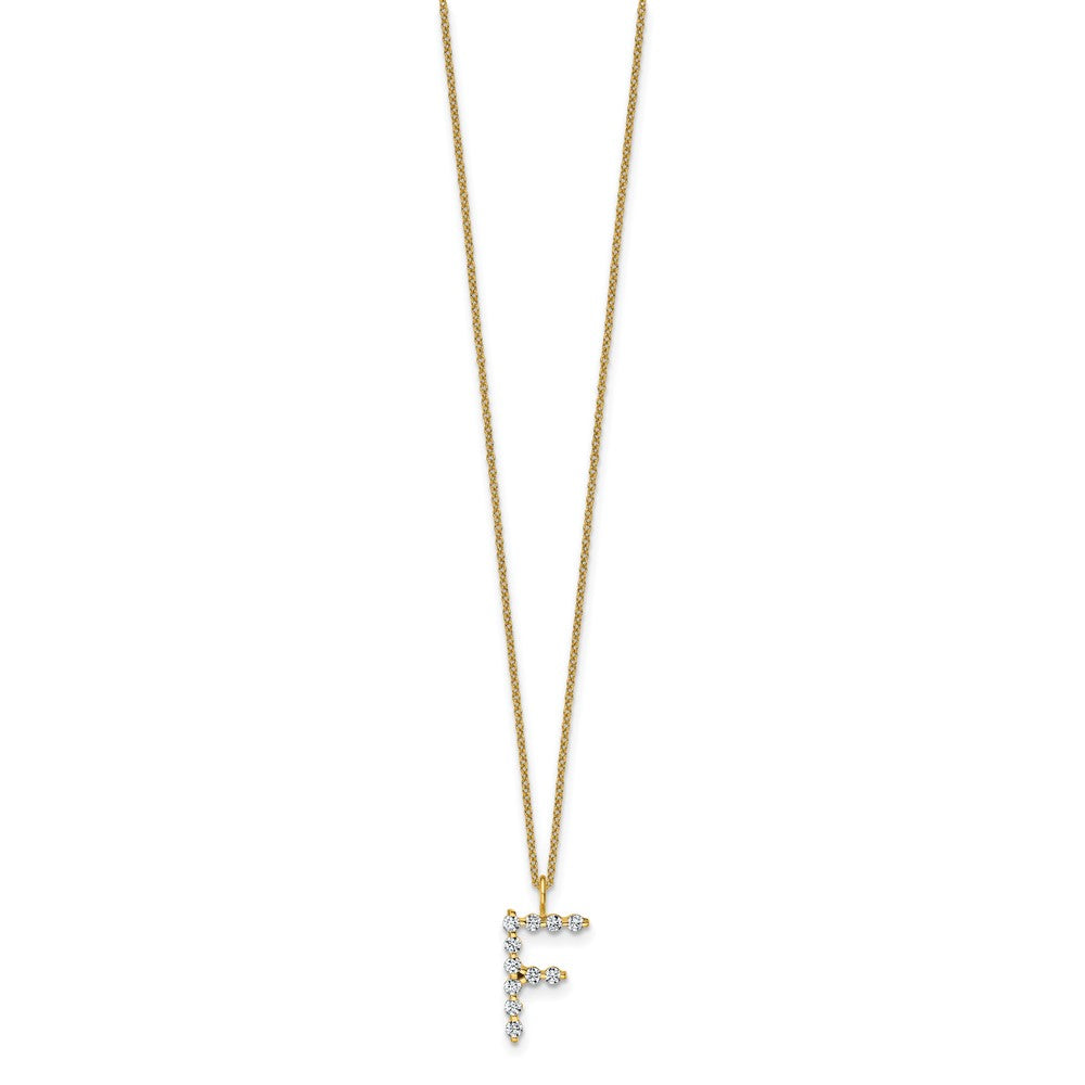 True Origin Lab Grown Diamond VS+ F+ Complete Alphabet F Pendant Necklace