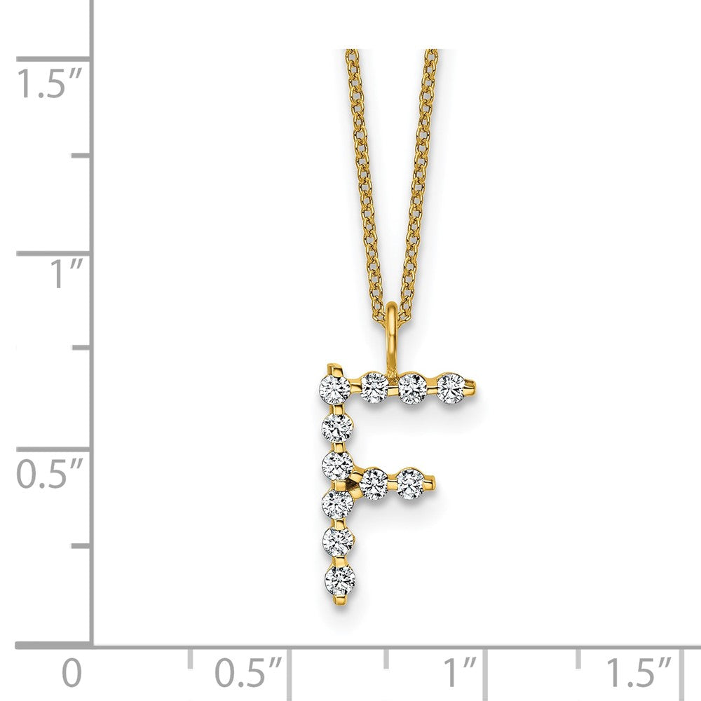 True Origin Lab Grown Diamond VS+ F+ Complete Alphabet F Pendant Necklace