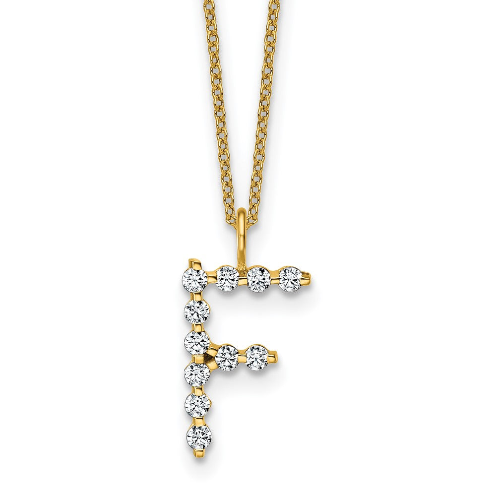 True Origin Lab Grown Diamond VS+ F+ Complete Alphabet F Pendant Necklace