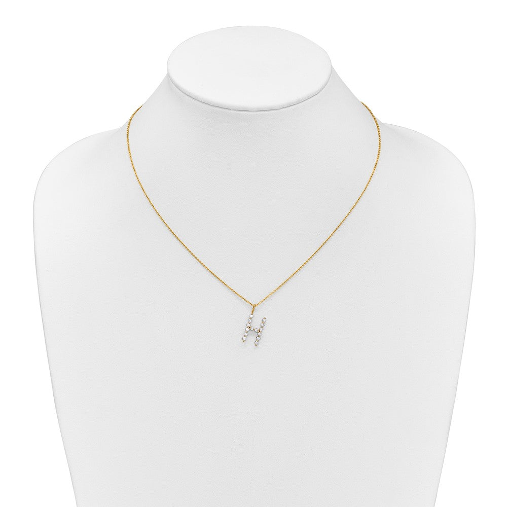 True Origin Lab Grown Diamond VS+ F+ Complete Alphabet H Pendant Necklace