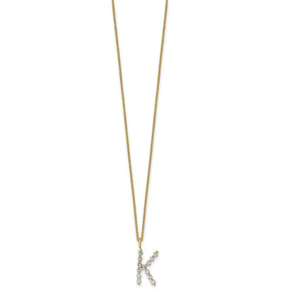 True Origin Lab Grown Diamond VS+ F+ Complete Alphabet K Pendant Necklace