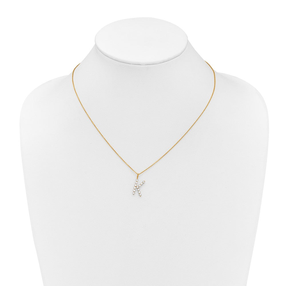 True Origin Lab Grown Diamond VS+ F+ Complete Alphabet K Pendant Necklace