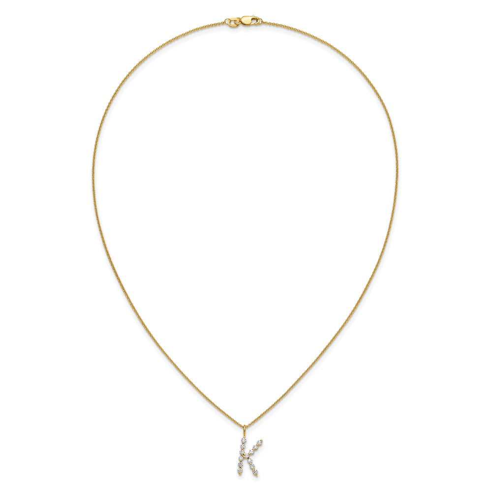 True Origin Lab Grown Diamond VS+ F+ Complete Alphabet K Pendant Necklace