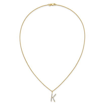 True Origin Lab Grown Diamond VS+ F+ Complete Alphabet K Pendant Necklace