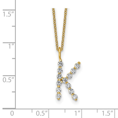 True Origin Lab Grown Diamond VS+ F+ Complete Alphabet K Pendant Necklace