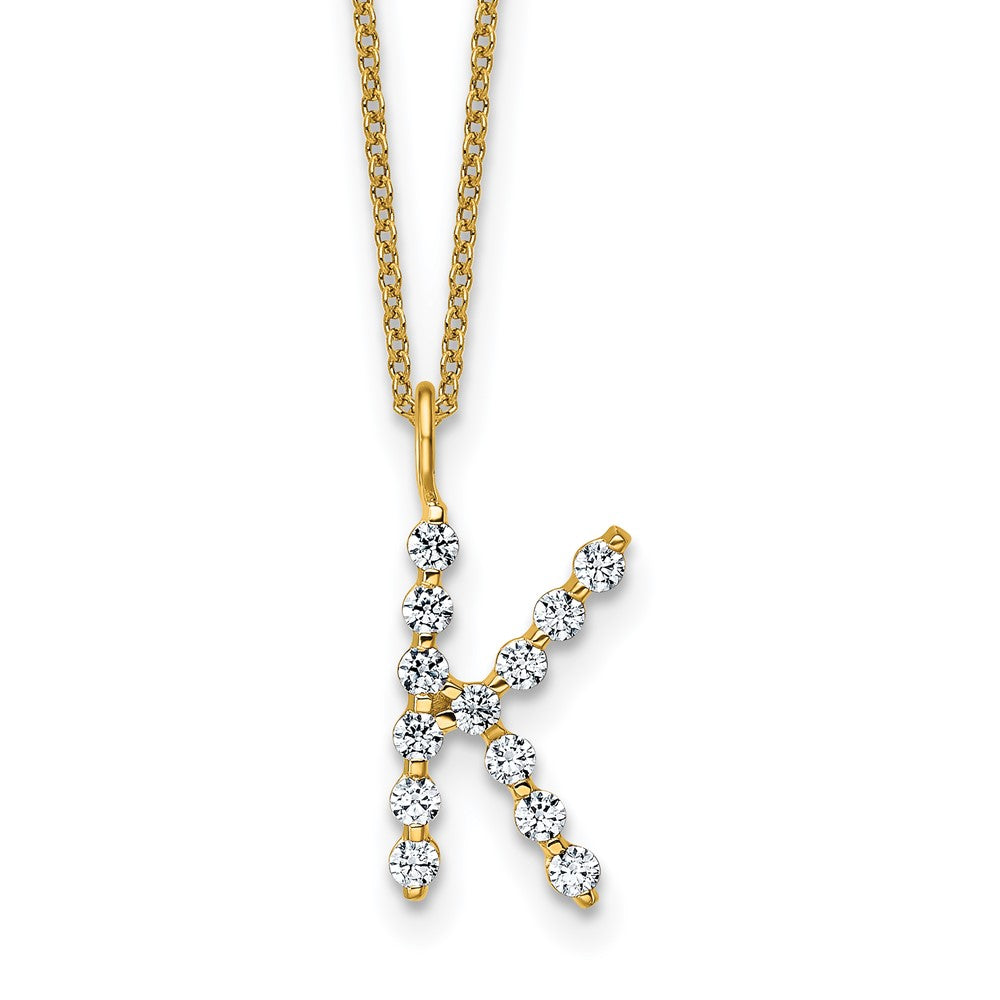 True Origin Lab Grown Diamond VS+ F+ Complete Alphabet K Pendant Necklace