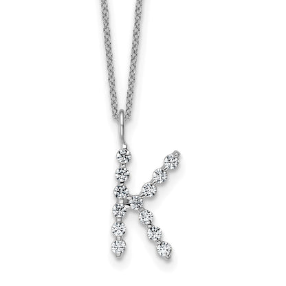 True Origin Lab Grown Diamond VS+ F+ Complete Alphabet K Pendant Necklace