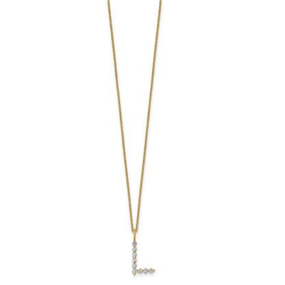 True Origin Lab Grown Diamond VS+ F+ Complete Alphabet L Pendant Necklace