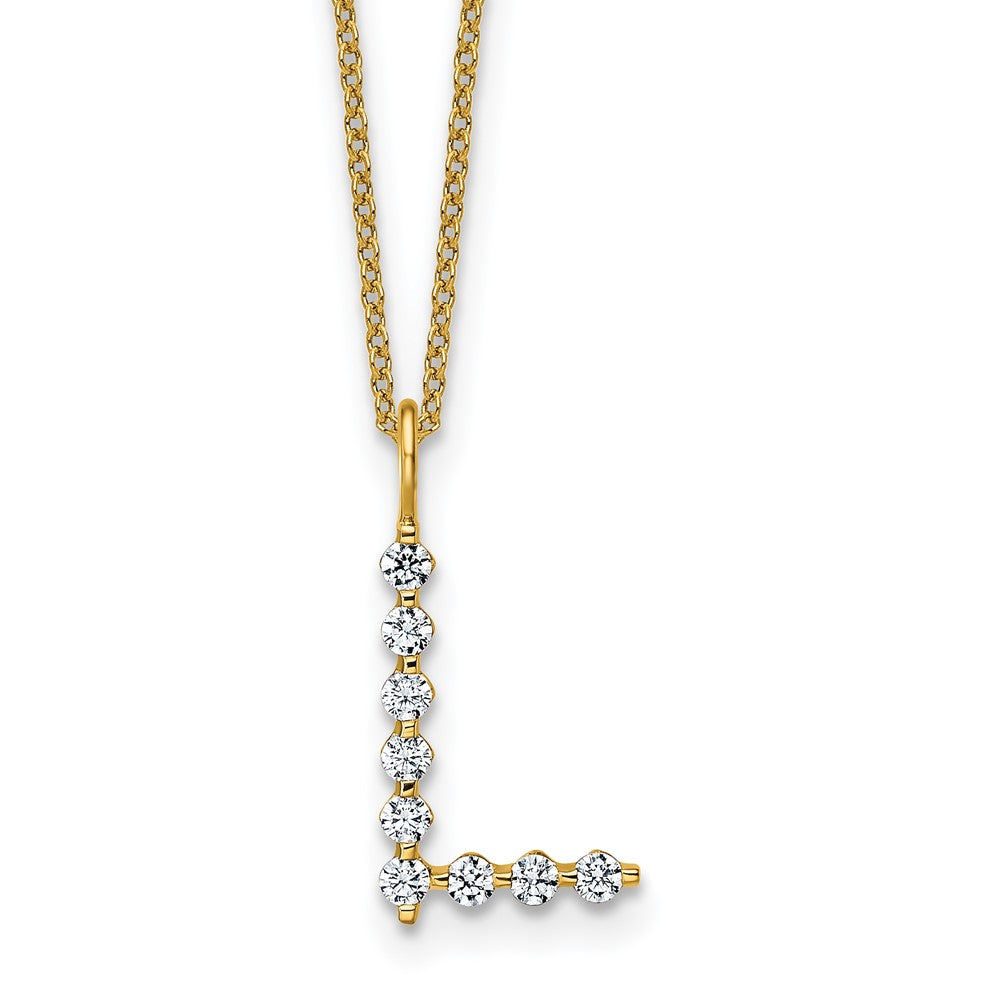 True Origin Lab Grown Diamond VS+ F+ Complete Alphabet L Pendant Necklace