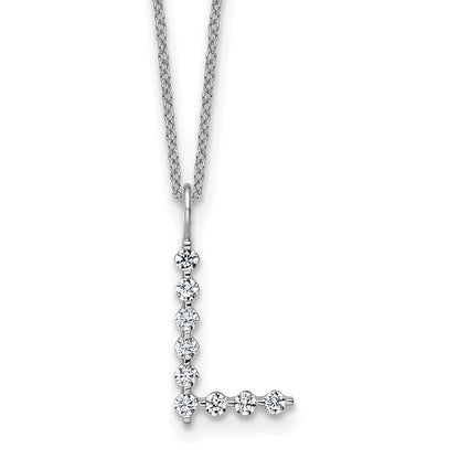 True Origin Lab Grown Diamond VS+ F+ Complete Alphabet L Pendant Necklace