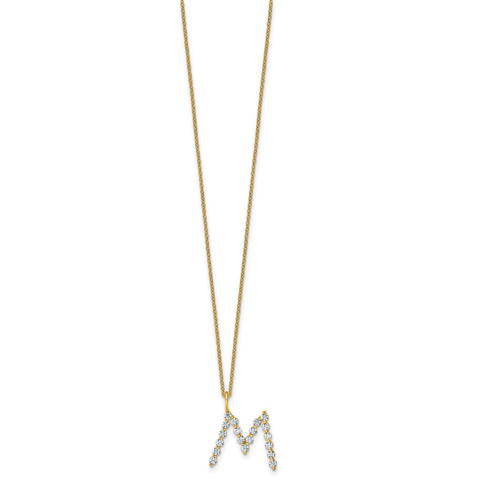 True Origin Lab Grown Diamond VS+ F+ Complete Alphabet M Pendant Necklace