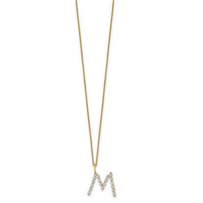 True Origin Lab Grown Diamond VS+ F+ Complete Alphabet M Pendant Necklace