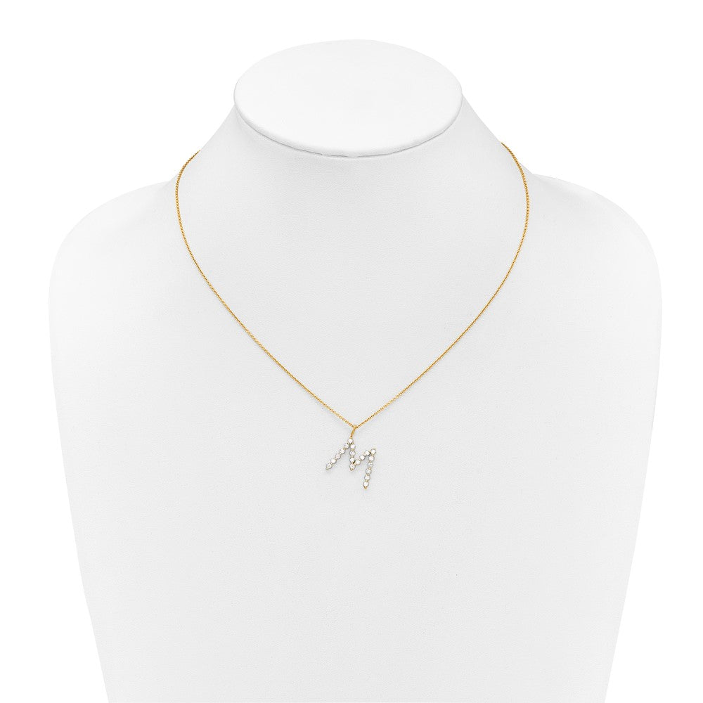 True Origin Lab Grown Diamond VS+ F+ Complete Alphabet M Pendant Necklace