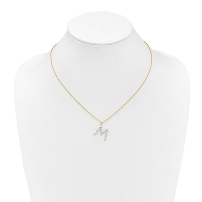 True Origin Lab Grown Diamond VS+ F+ Complete Alphabet M Pendant Necklace