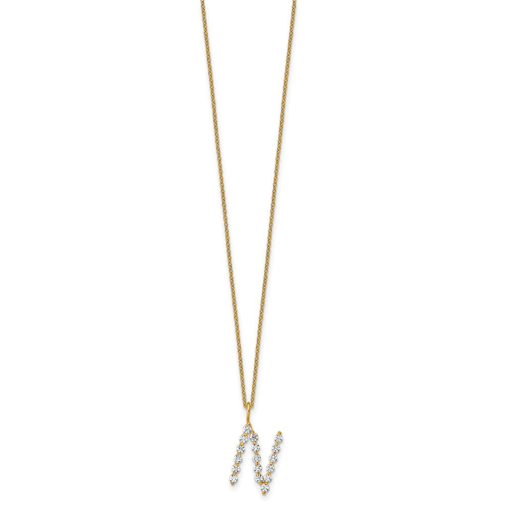 True Origin Lab Grown Diamond VS+ F+ Complete Alphabet N Pendant Necklace