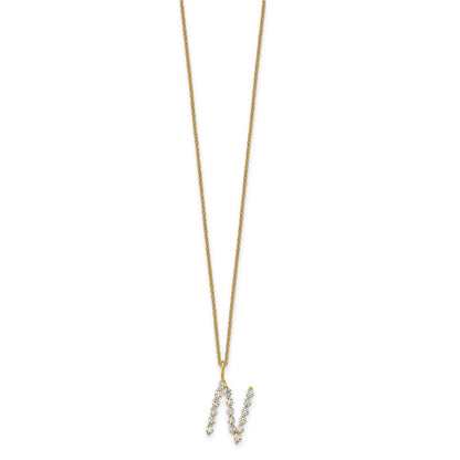 True Origin Lab Grown Diamond VS+ F+ Complete Alphabet N Pendant Necklace