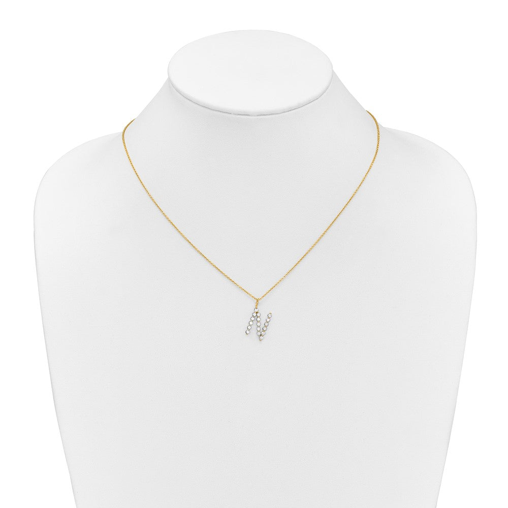 True Origin Lab Grown Diamond VS+ F+ Complete Alphabet N Pendant Necklace