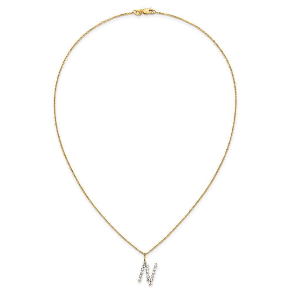 True Origin Lab Grown Diamond VS+ F+ Complete Alphabet N Pendant Necklace