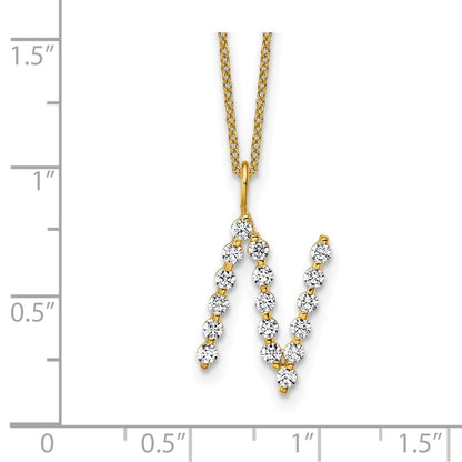 True Origin Lab Grown Diamond VS+ F+ Complete Alphabet N Pendant Necklace
