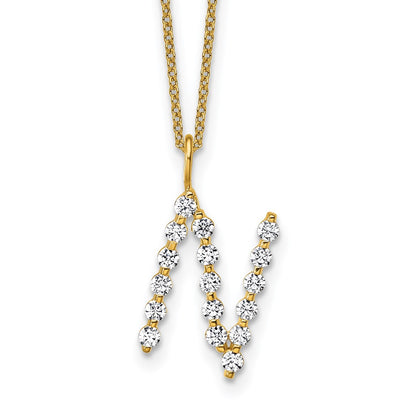 True Origin Lab Grown Diamond VS+ F+ Complete Alphabet N Pendant Necklace