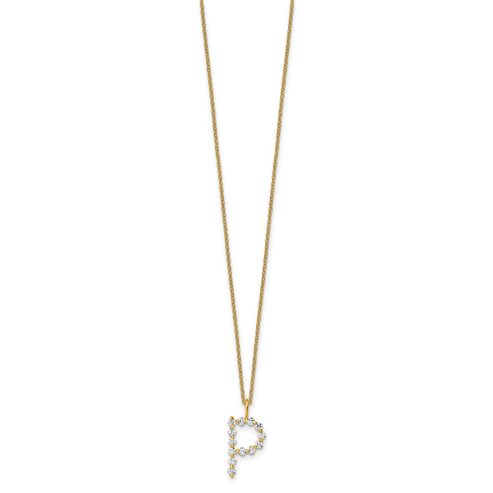 True Origin Lab Grown Diamond VS+ F+ Complete Alphabet P Pendant Necklace