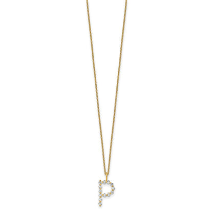 True Origin Lab Grown Diamond VS+ F+ Complete Alphabet P Pendant Necklace