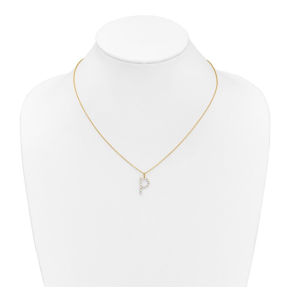 True Origin Lab Grown Diamond VS+ F+ Complete Alphabet P Pendant Necklace
