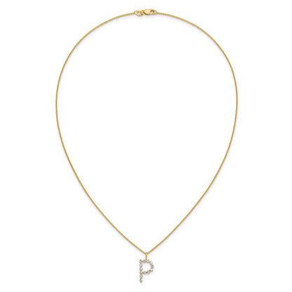 True Origin Lab Grown Diamond VS+ F+ Complete Alphabet P Pendant Necklace