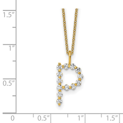 True Origin Lab Grown Diamond VS+ F+ Complete Alphabet P Pendant Necklace