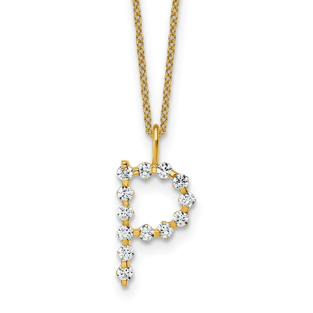 True Origin Lab Grown Diamond VS+ F+ Complete Alphabet P Pendant Necklace