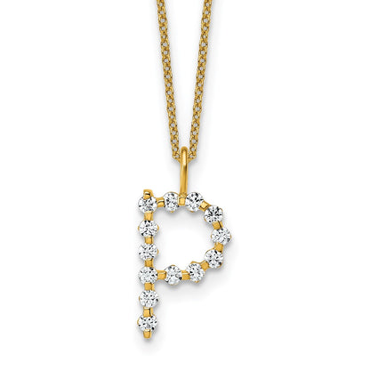 True Origin Lab Grown Diamond VS+ F+ Complete Alphabet P Pendant Necklace